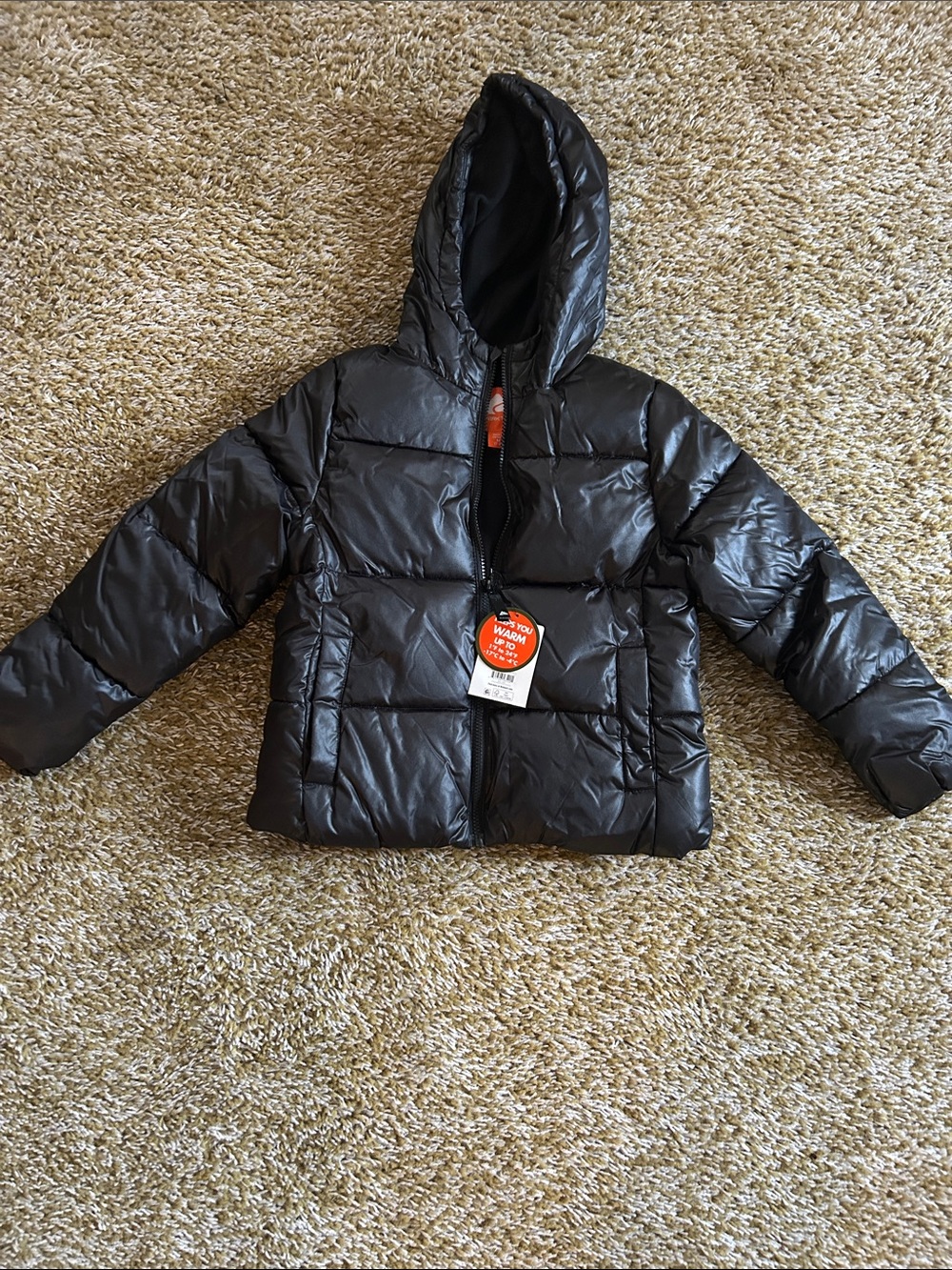 Ozark Trail Black Kids Puffer Jacket with Hood